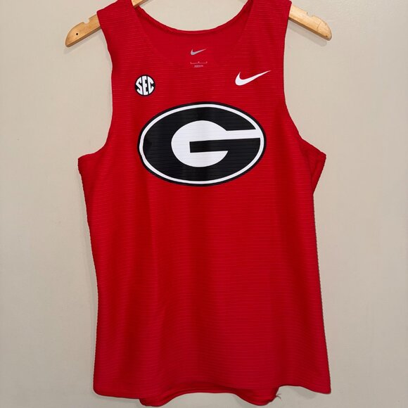 Nike Pro Elite SEC UGA Georgia Team Issue Running Racing Track Singlet Mens M - Picture 1 of 11